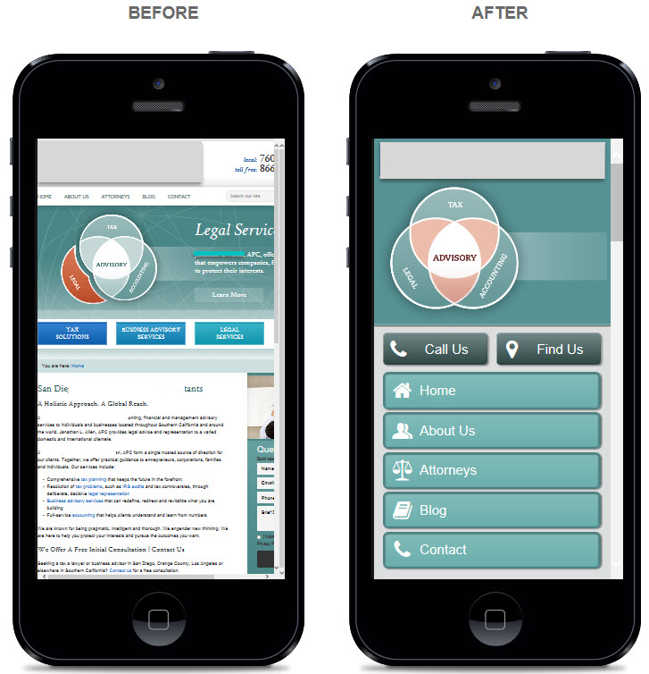 mobile website for lawyers law firms