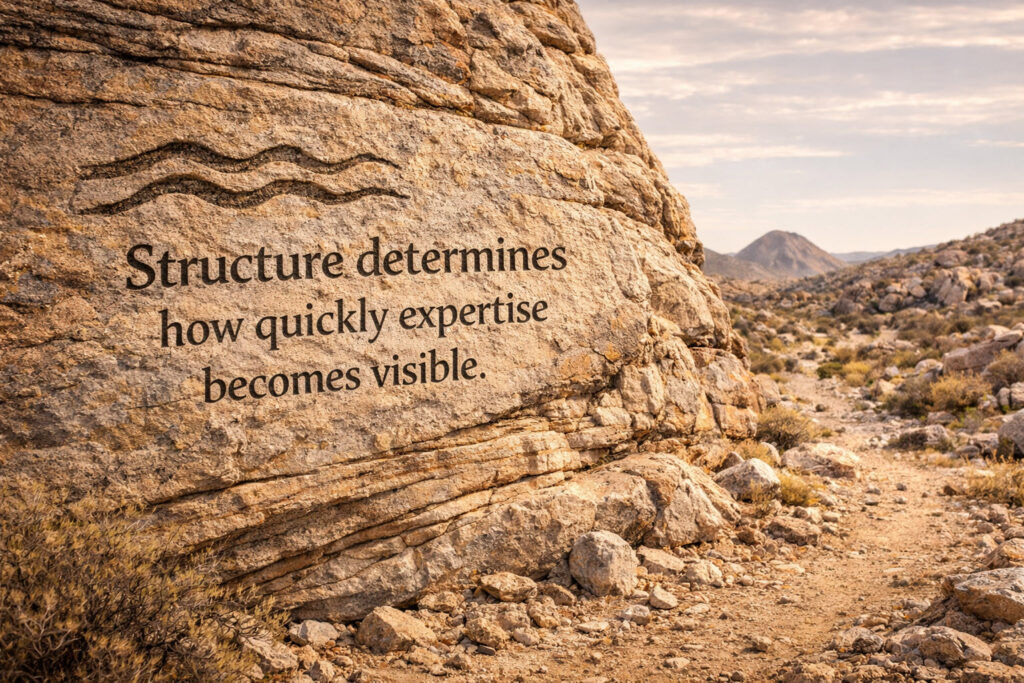 Rain Stone Carving Structure Determines How Quickly Expertise Becomes Visible 0326