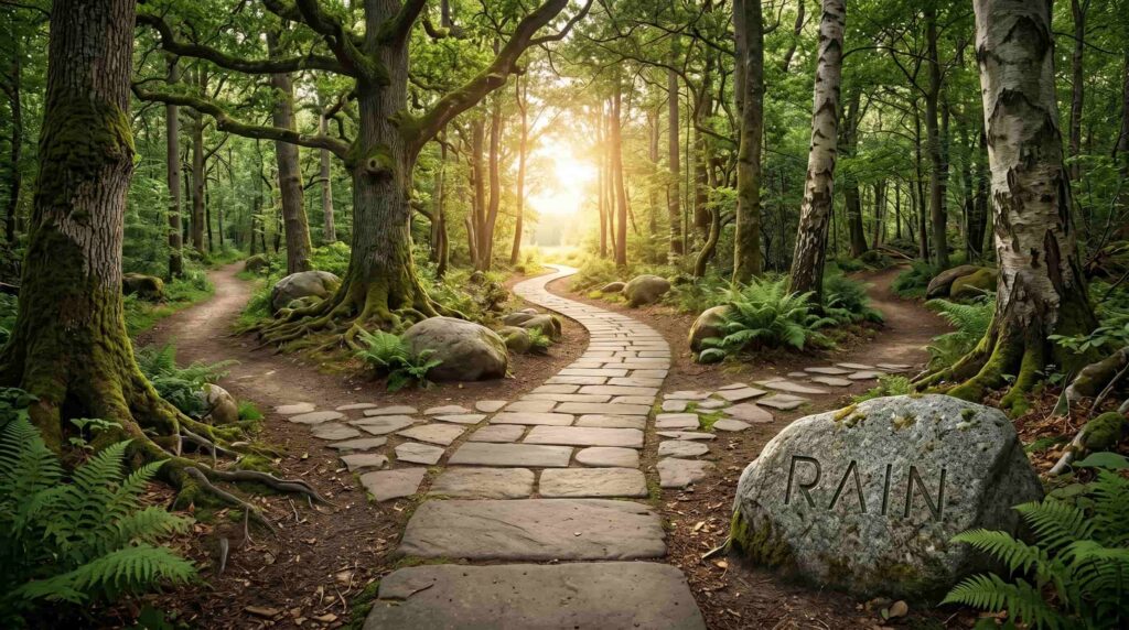 Rain Marketing Consulting Multiple Paths Converging in the Forest