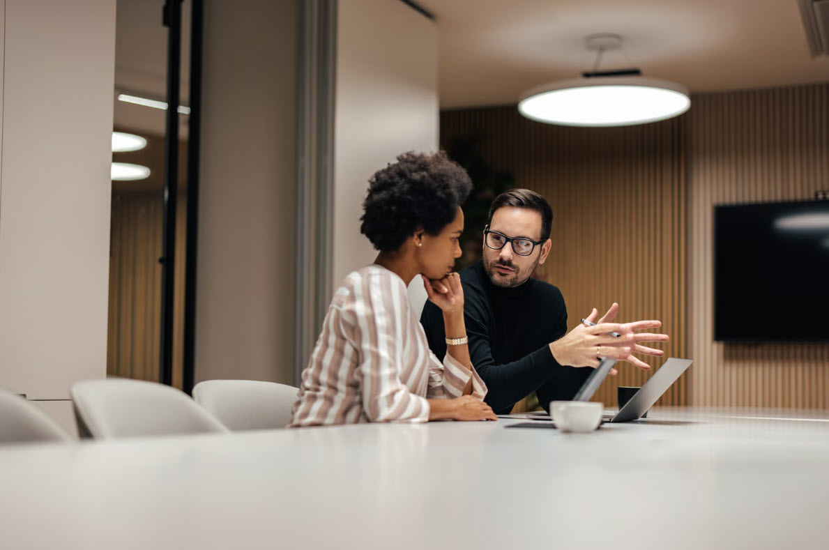 An attorney guiding a client through an important conversation